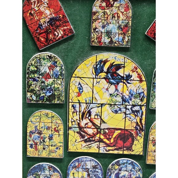 Marc Chagall Stained Glass 12 Tribes Israel Framed - Picture 3 of 16